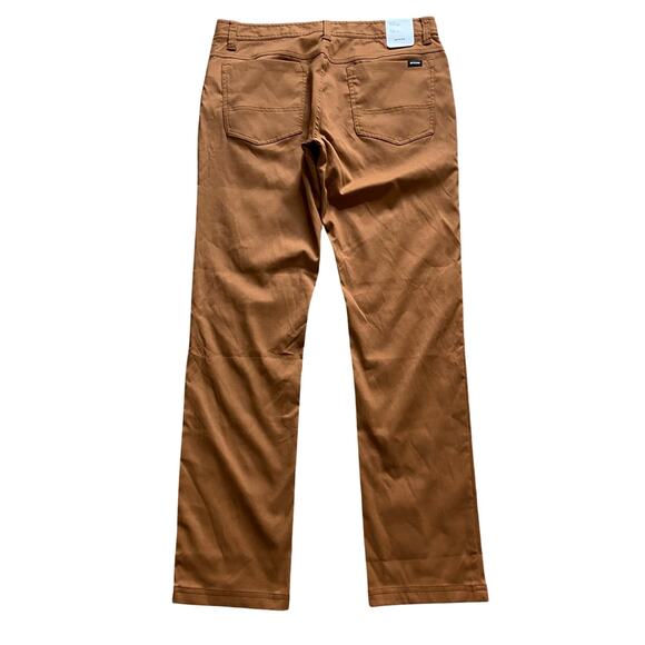 Prana Stretch Zion 5 Pocket Slim Pant Men's 33x32 Tawny Slim Fit Tapered Leg - Picture 2 of 7